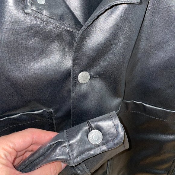 NEW Weekday bryant coated overshirt in black - Picture 7 of 8